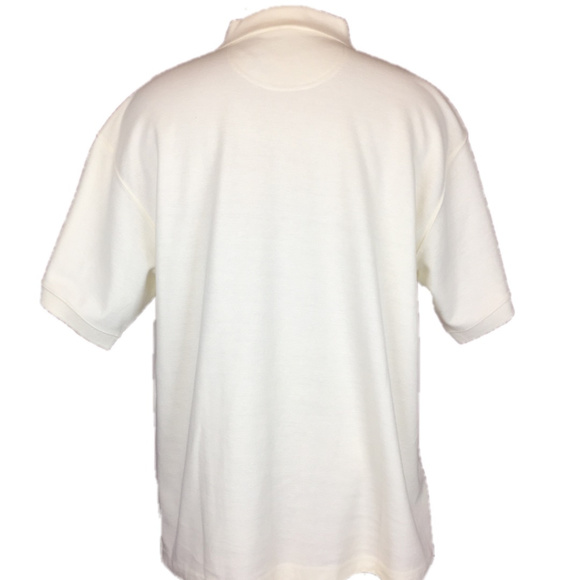 Mens Performance Pique Polo Shirt Ivory Size XXL - Picture 2 of 8